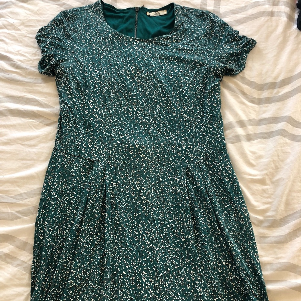 Mango green floral dress